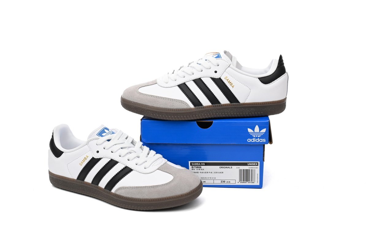 adidas Samba OG Cloud White Core Black B75806 - Image 3