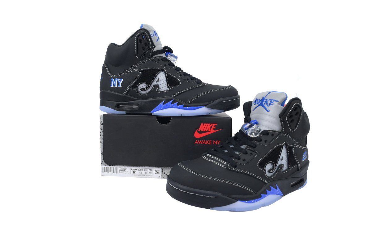 Awake NY x Air Jordan 5 Retro 'Black Racer Blue' DV4982-004 - Image 9