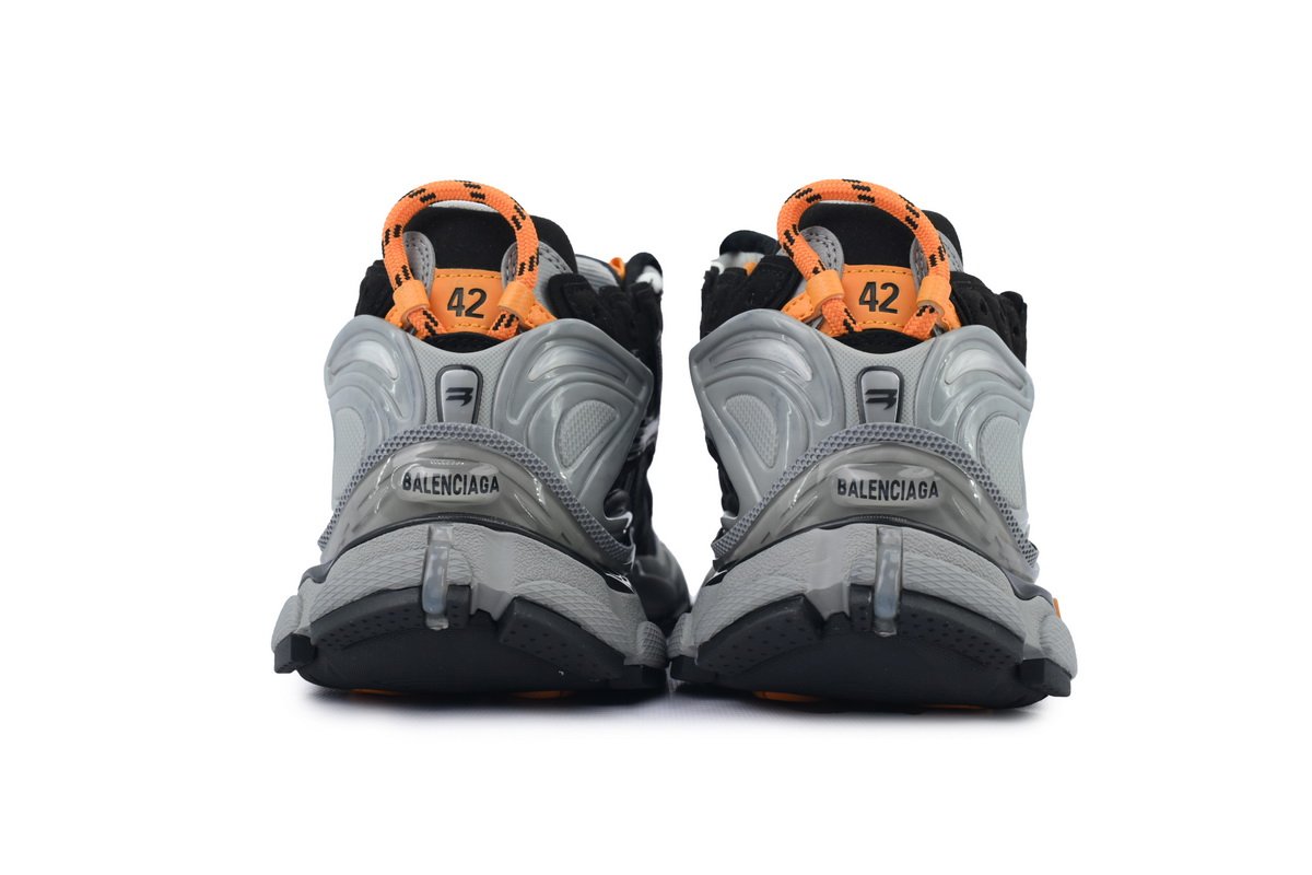 Balenciaga Runner 7Sneaker 'Black Fluo Orange'72774 W3RNY 1878 - Image 3