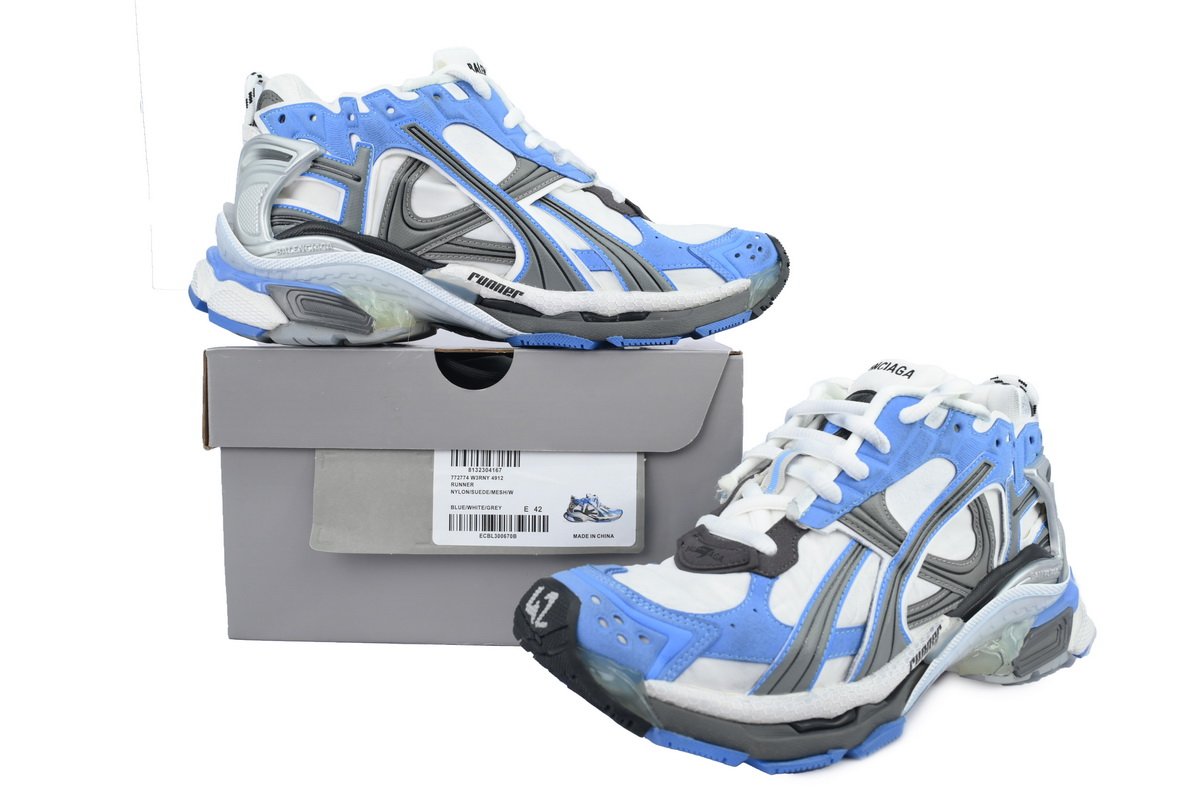 Balenciaga Runner Sneaker 'Worn-Out - Blue Grey' 772774 W3RNY 4912 - Image 5