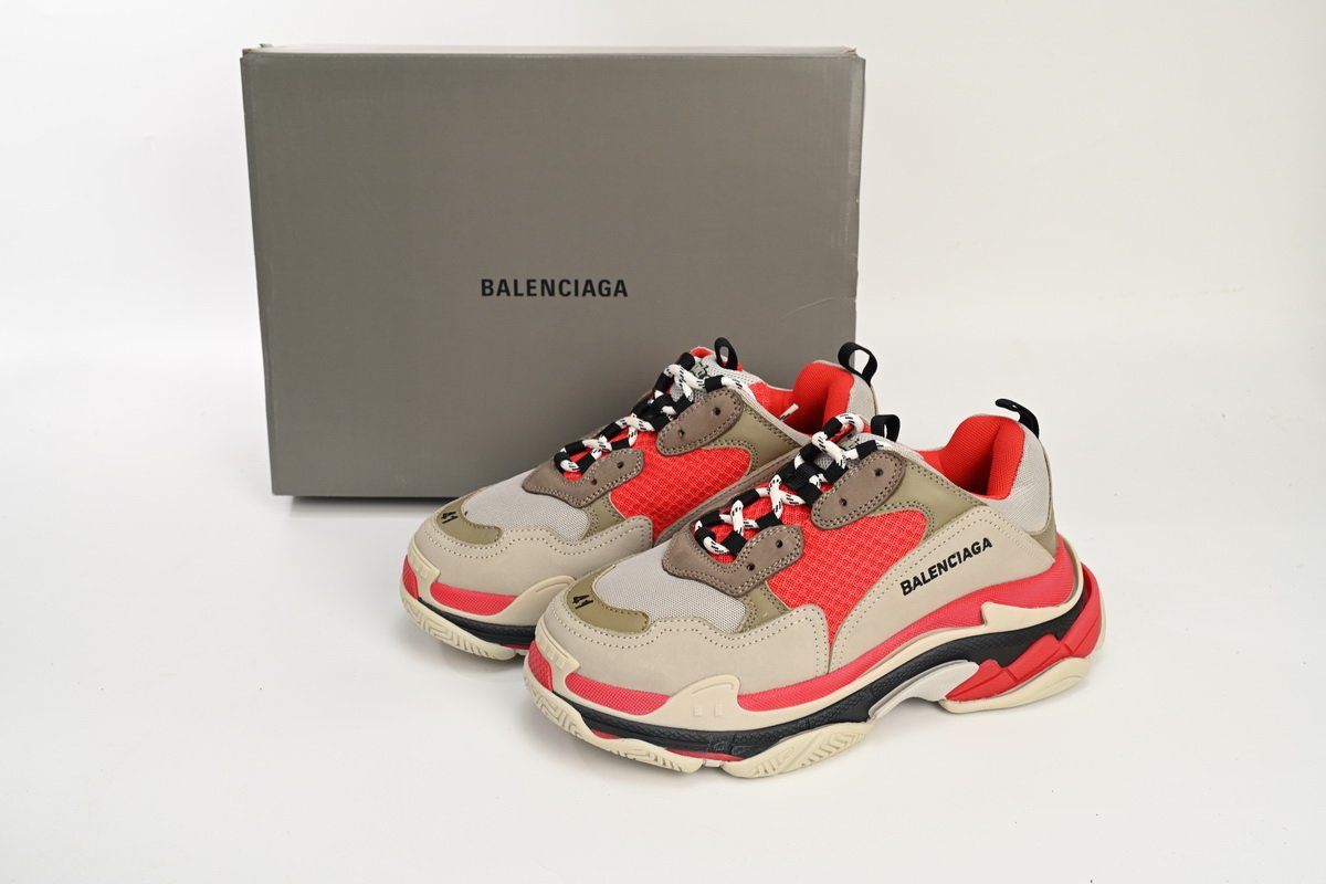 Balenciaga Triple S Red White Dark Grey 541624 W06E2 1863 - Image 2