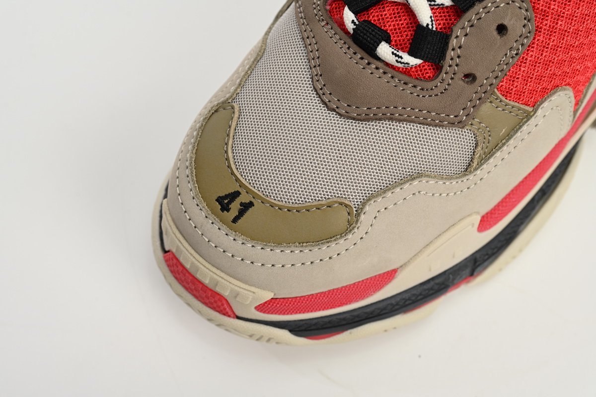 Balenciaga Triple S Red White Dark Grey 541624 W06E2 1863 - Image 7