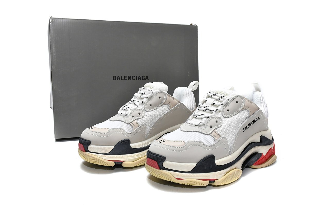 Balenciaga Triple S White Dark Grey Red 524037 W09E1 9000 - Image 2