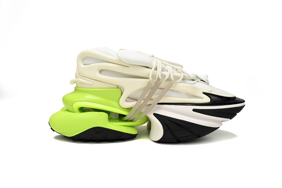 BALMAIN Multikolor Buty sportowe Black white and green YM1VJ309 - Image 6