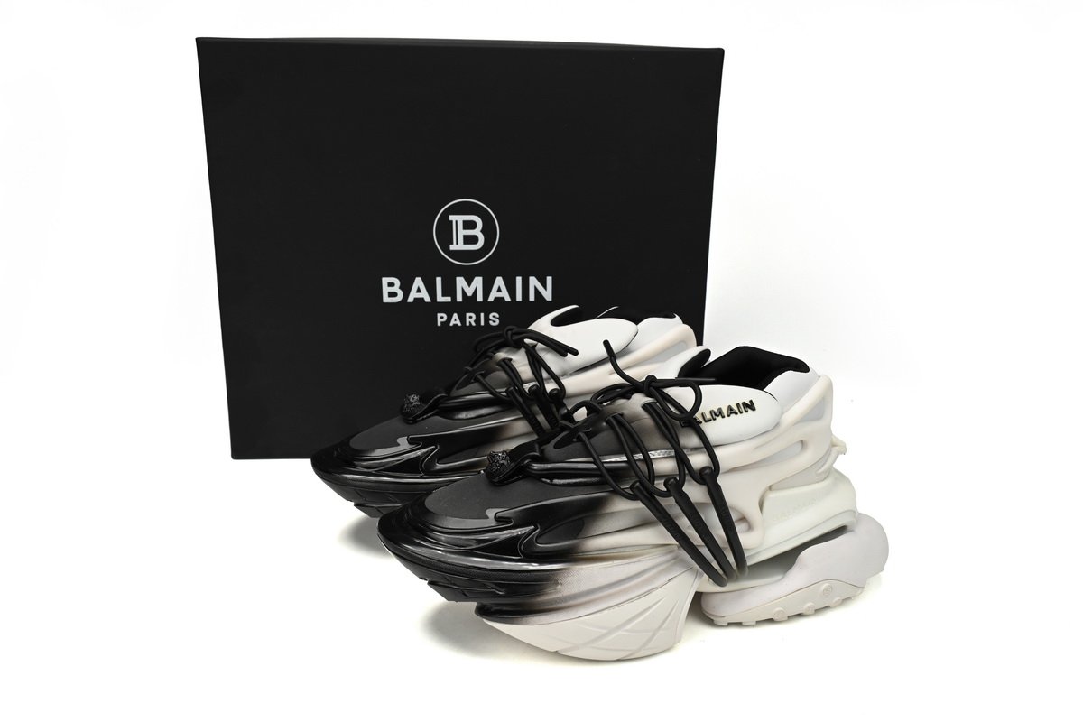 BALMAIN Multikolor Buty sportowe White and Black YM1VJ309 - Image 2
