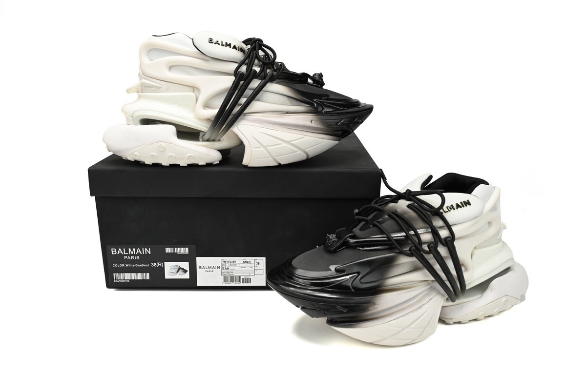 BALMAIN Multikolor Buty sportowe White and Black YM1VJ309 - Image 3