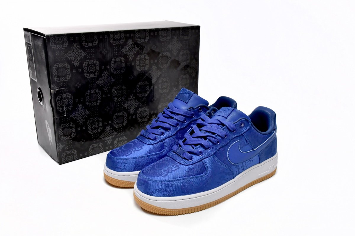CLOT x Nike Air Force 1 Low Premium Blue Silk CJ5290-400 - Image 2