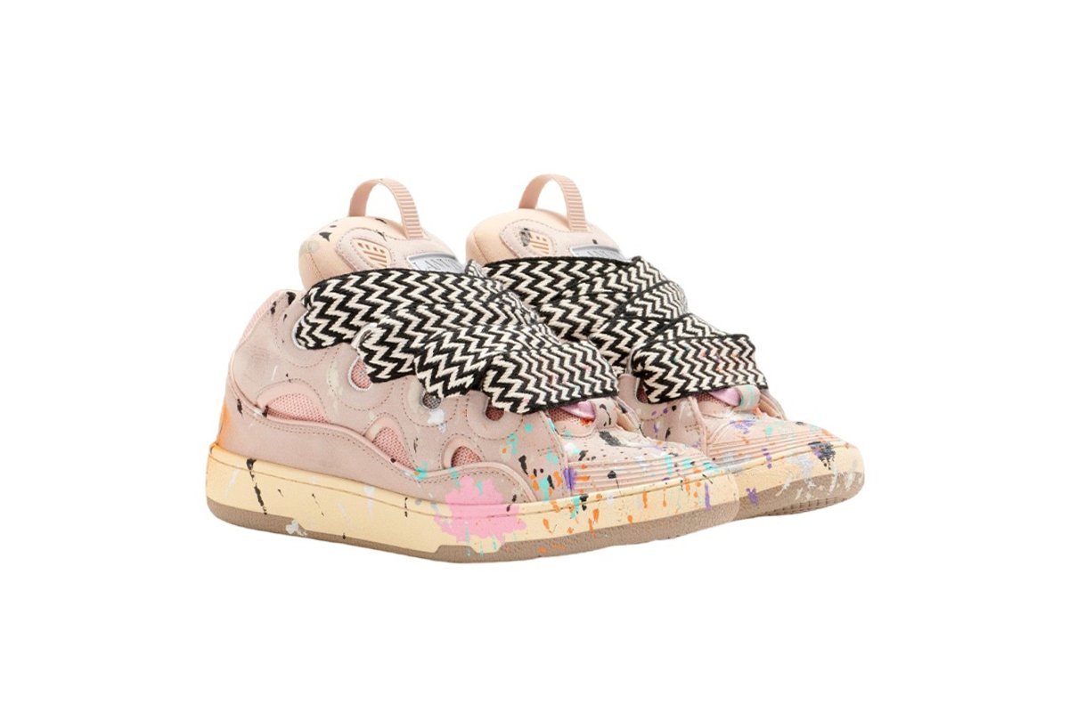 Gallery Dept. x Lanvin Wmns Curb Light Sneakers 'Paint Drip - Pale Pink' FW-SKDK02-DRGD-P22B5S0 - Image 2