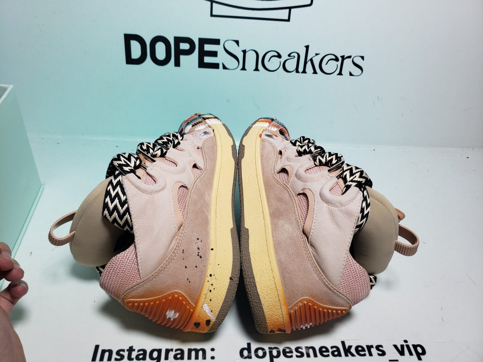 Gallery Dept. x Lanvin Wmns Curb Light Sneakers 'Paint Drip - Pale Pink' FW-SKDK02-DRGD-P22B5S0 - Image 10