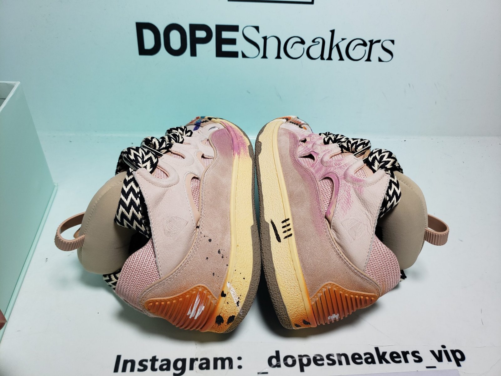 Gallery Dept. x Lanvin Wmns Curb Light Sneakers 'Paint Drip - Pale Pink' FW-SKDK02-DRGD-P22B5S0 - Image 11