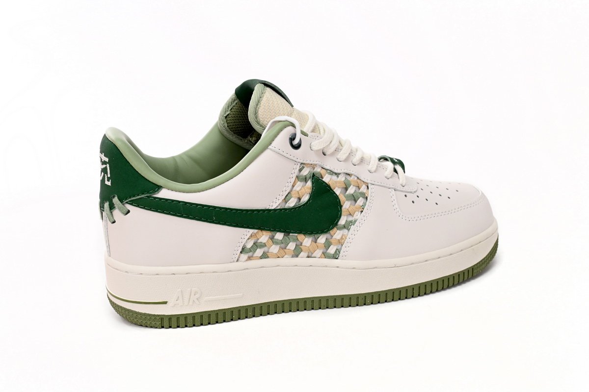 Nike Air Force 1 Low '07 Premium NAI-KE Bamboo Weave Sail Gorge Green FN0369-100 - Image 10