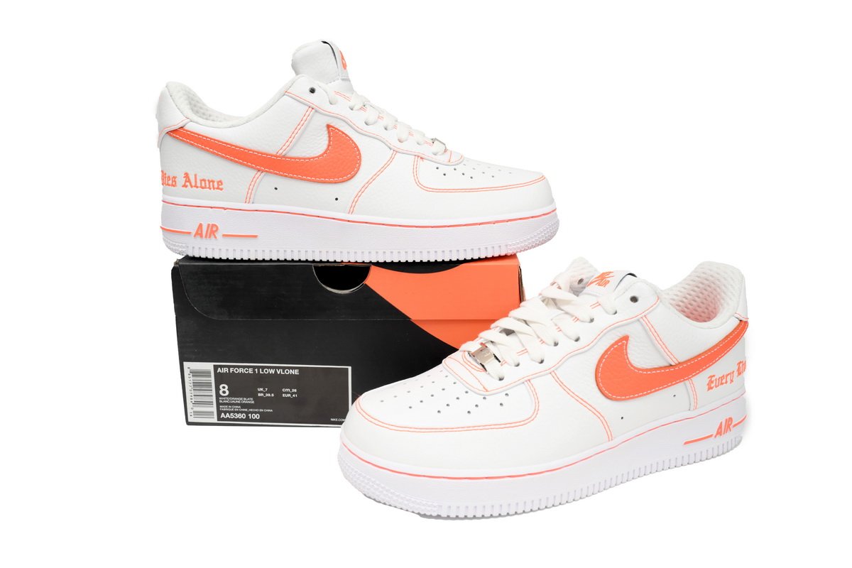 Nike Air Force 1 Low Vlone White Orange AA5360-100 - Image 3