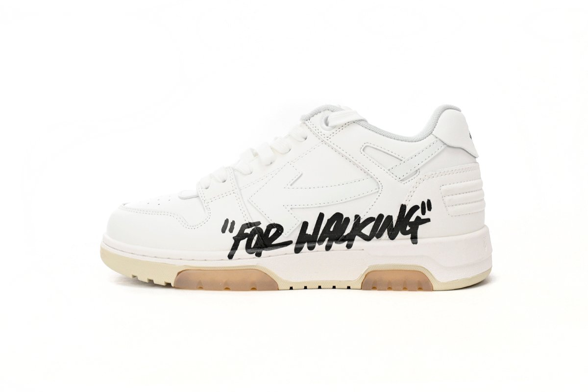 OFF-WHITE Out Of Office OOO Low Tops For Walking White Black OMIA189R21 LEA00 20101 - Image 1
