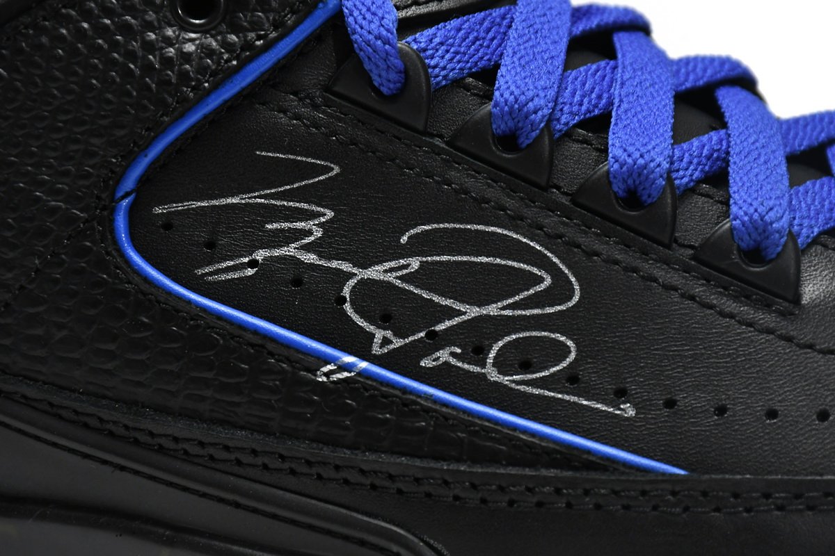 Off White x Air Jordan 2 Retro Low SP Black and Varsity Roy  DJ4375-004 - Image 10
