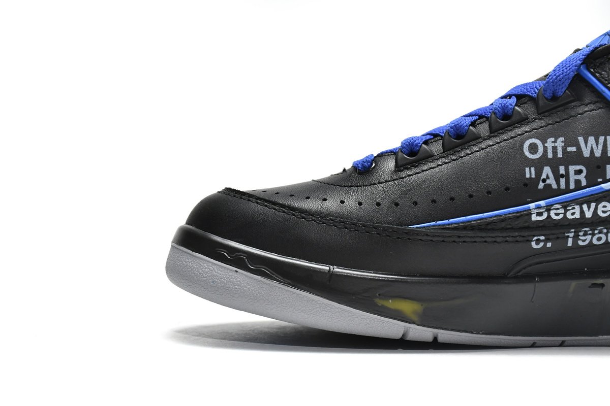 Off White x Air Jordan 2 Retro Low SP Black and Varsity Roy  DJ4375-004 - Image 11