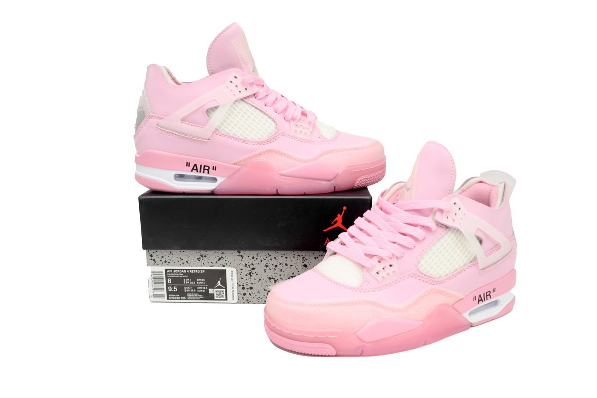 OFF White x Air Jordan 4 Pink Co Branding  CV9388-105 - Image 2