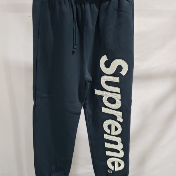Supreme Satin Applique Sweatpant Navy Blue