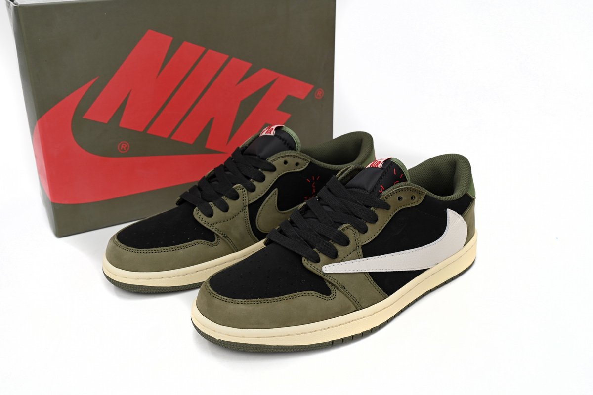 Travis Scott x Air Jordan 1 Low Green Barb CQ4277-200 - Image 2